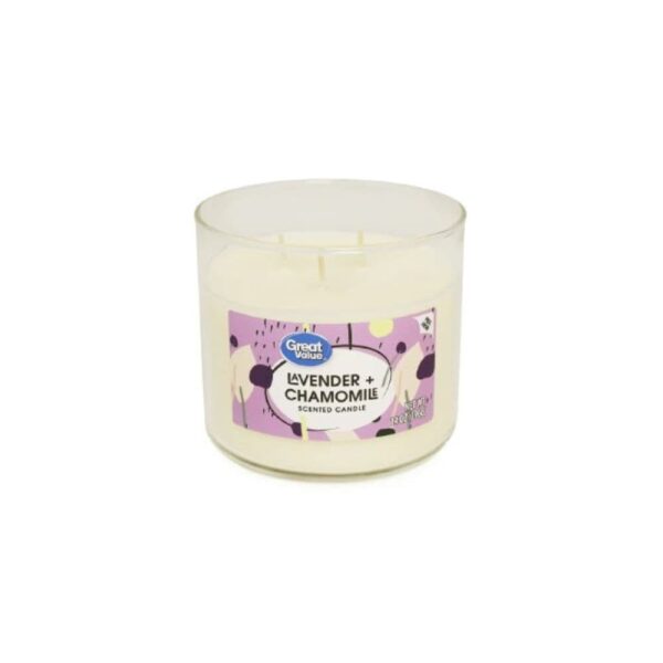 VELAS GREAT VALUE 3 MECHAS – LAVANDA Y MANZANILLA