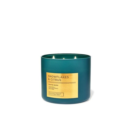 VELAS BATH AND BODY WORKS 3 MECHAS – SNOWFLAKES Y CITRUS